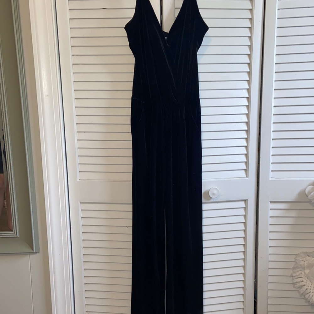 Never worn Veronica M black velvet jump suit